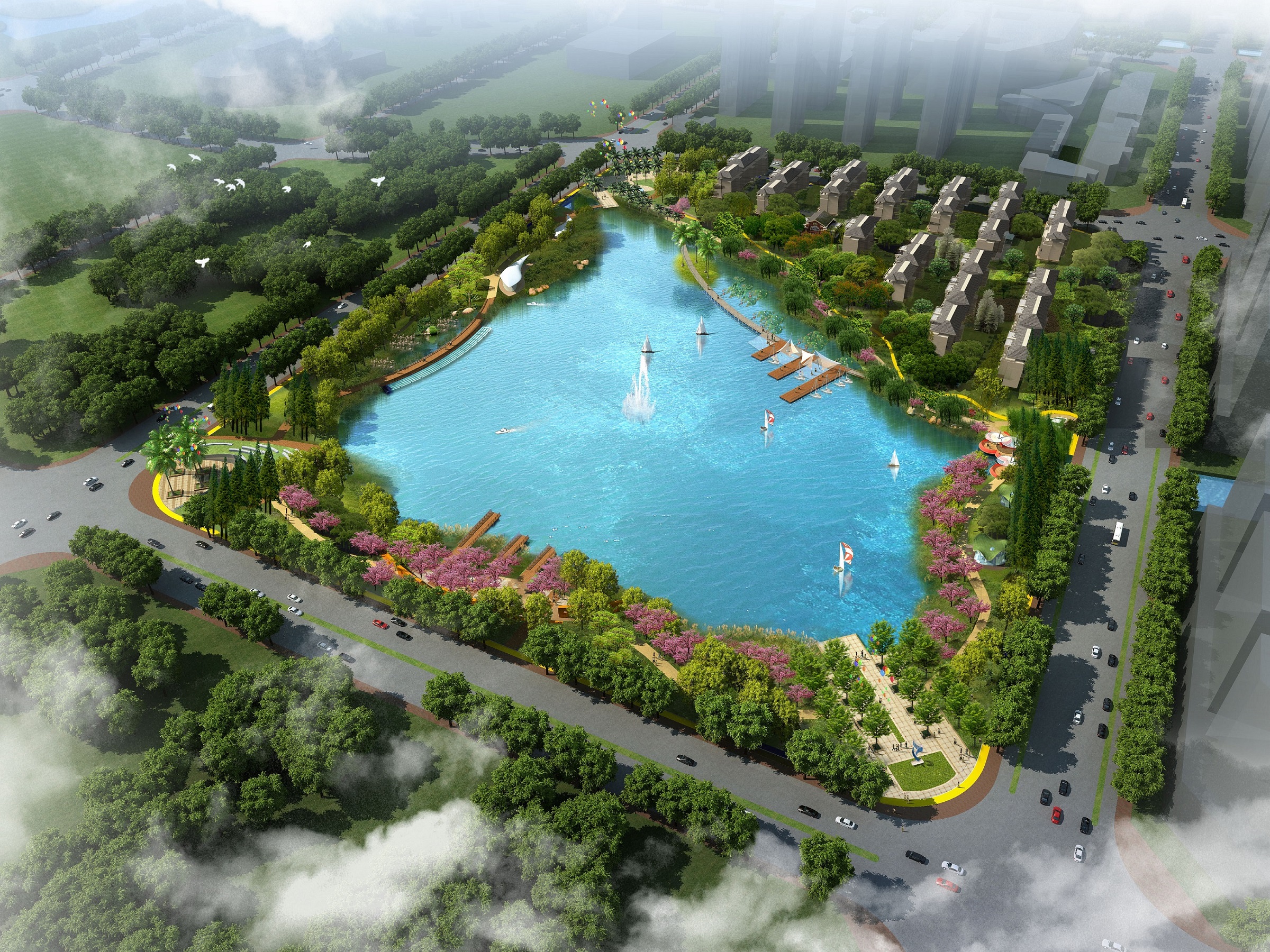 上海金山区金城湖城市公园景观概念方案